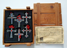 Thomas Pacconi Classics 2004 Set of 6 Solid Pewter Jeweled Crosses W/COA - £17.22 GBP