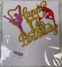 Gymnastics Cake Topper Happy 17th Birthday Sign Cake Decorations for Gym... - $12.11
