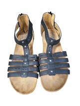 Natural Soul Sandals 10M Womens Black Brown Back Zip Open Toe Slip On Shoes - £14.70 GBP