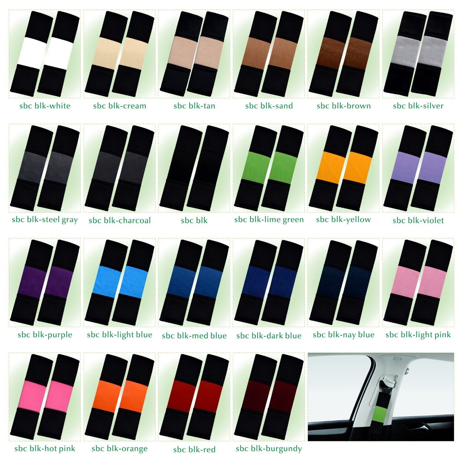 Car Seat Belt Covers, comfort- smooth - soft , 23 colors to choose - $5.99