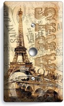 Vintage Paris Eiffel Tower Retro Postcard Dimmer Video Cable Wall Plate Hd Decor - £9.64 GBP