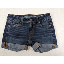 American Eagle Womens Super Stretch Denim Midi Shorts Size 0 - £11.57 GBP