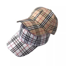 Plaid Stripes Baseball Cap Fashion Designer Outdoor Summer Adjustable casual Hat - £10.99 GBP+