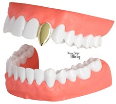 Fang Grill Single Tooth Dracula Cap Custom Fit 14k Gold Plated w/Mold Gr... - £7.58 GBP