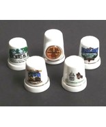 Lot of 5 Georgia GA Themed States Sewing Ceramic Porcelain Vintage Thimb... - £6.30 GBP