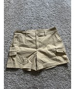 Eddie Bauer Womens Cargo Pocket Shorts Size 16 Hiking Travel Khaki Gorpcore - $35.05 CAD