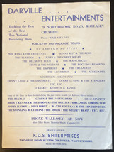 Beatles Related Promotional Concert Booking Handbill Chesire UK 1960s - £117.70 GBP