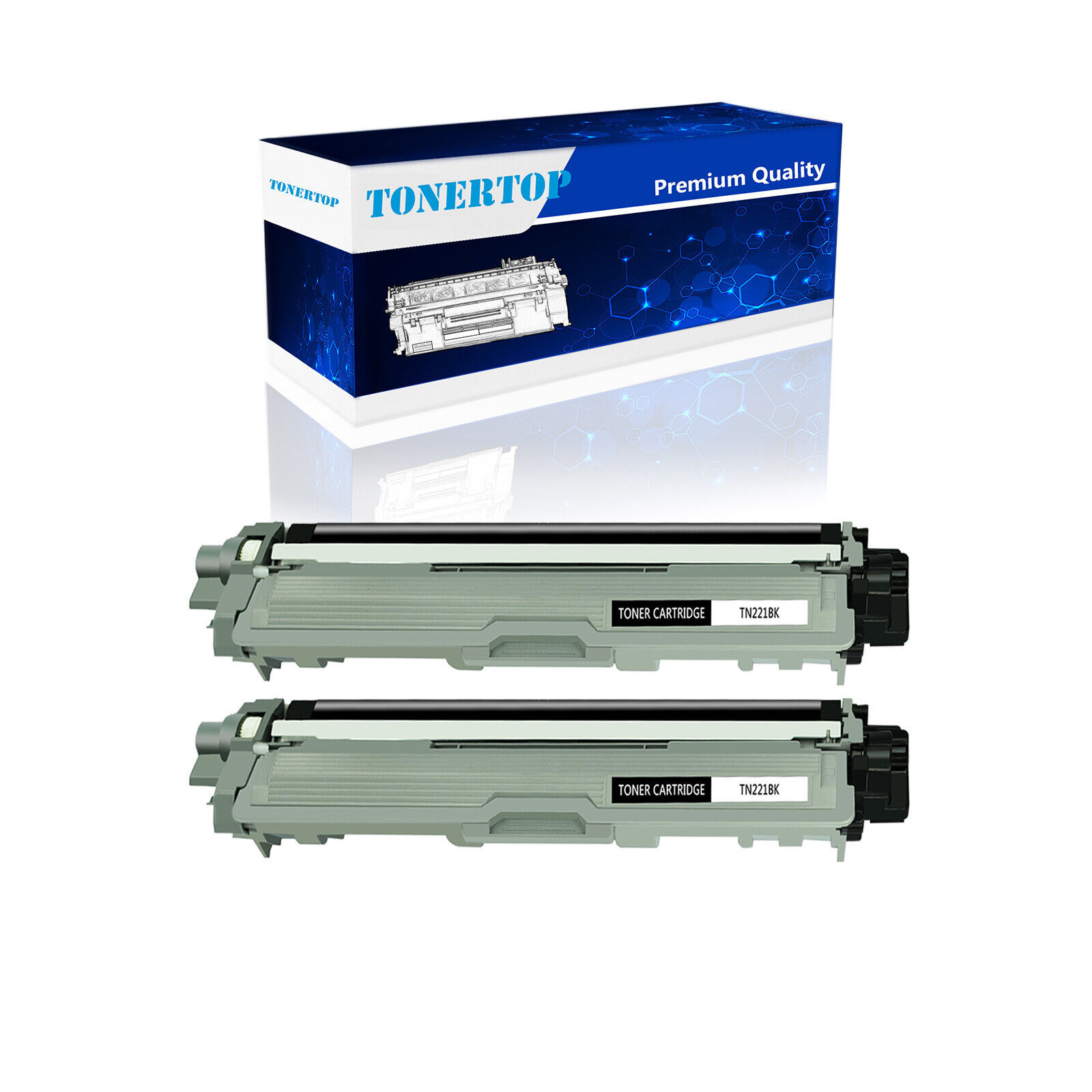 2Pk Tn225 Tn-221 Black Toner For Brother Hl-3140Cw Hl-3150Cdw Hl-3180Cdw Printer