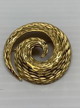 Vintage BSK Gold Tone Pin Brooch Swirl Estate Fashion Jewelry Find State... - $9.89