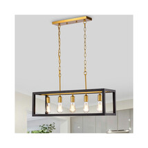 Warehouse of Tiffany MD58-5VB 46 in. Nimra 5-Light Open Metal Cage Linea... - $228.81