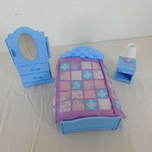 Toys R Us You & Me Together Dollhouse Furniture Parent Bed Bedroom Blue Purple - $24.19