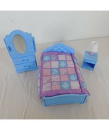 Toys R Us You &amp; Me Together Dollhouse Furniture Parent Bed Bedroom Blue ... - £18.68 GBP