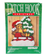 Vintage Bernat Teddy&#39;s sled Latch Hook Christmas Kit 95-4991-00 New 20&quot; ... - €29,38 EUR