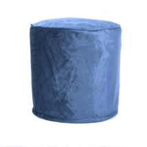 Cobalt Blue Velvet Pouf Ottoman 16x16x16 - Cylinder Floor Cushion - $1,462.06 MXN