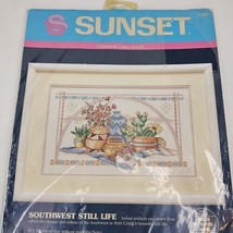 Vintage Sunset Counted Cross Stitch Kit 13550 Southwest Still Life Desert Flora - £14.46 GBP