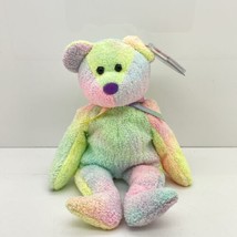 TY Beanie Baby GROOVY The Tie -Dyed Bear Plush Toy Rainbow Baby Beanie - £11.60 GBP