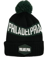 Philadelphia City Name Winter Knit 3D Rubber Patch Pom Beanie Hat (Black... - $27.28 CAD