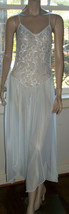 Vanity Fair Nightgown M Lacy Bodice Asymmetrical Hem White Criss Cross S... - $55.39