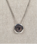 Brighton Silver Plated Swirl Circular Pendant Snake Chain Collar 17&quot; Nec... - €40,21 EUR