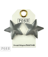 Brushed Finish Star Stud Earrings Silver - $275.63 MXN