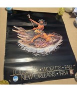 Louisiana Worlds Fair 1984 Poster Neptune &amp; Mermaid Graphic 24x20 - $74.25