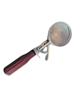 Metal Ice Cream Scoop by Peerless 8.75-in Red Wood Handle Working Vintage 50s - $16.97