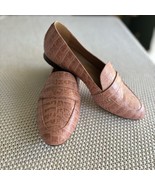 Anthropologie Pink Faux Alligator Loafers Women Size 10 - $32.73