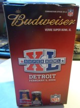 Budweiser Beer Super Bowl XL Glass Detroit Feb 5, 2006 Pittsburgh Steelers Victo - £15.14 GBP