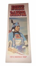Vintage 1973 North Dakota Official State Highway Road Map Native America... - $8.12