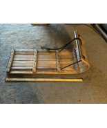 Vintage 3 foot  Wood Toboggan  Snow Sled - £203.50 GBP