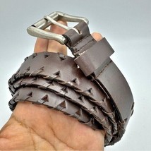 Capezio Brown Leather Braided Belt Women&#39;s Size M/L Medium, Large - $25.00
