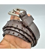 Capezio Brown Leather Braided Belt Women&#39;s Size M/L Medium, Large - $25.00