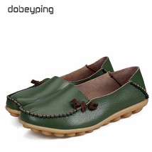 New Women&#39;s Casual Shoes Genuine Leather Woman Flats Soft Mother Loafers Female  - £22.81 GBP