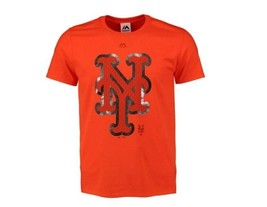 Majestic Men&#39;s New York Mets Push Through Crew NeckT-Shirt, Orange, 2XL - £14.69 GBP
