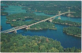 Postcard Aerial View Thousand Islands International Bridge Ontario - £2.24 GBP