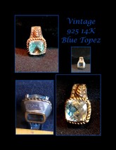 Vintage swiss blue topaz pendant. SHIPS FREE - £22.05 GBP