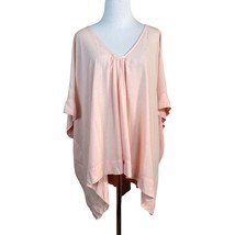 The Odells Top Womens Medium Pink Oversized Relaxed Fit V-Neck Short Sle... - £31.40 GBP