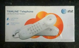 NEW AT&amp;T 205 TRIMLINE Telephone with No AC Power Needed WHITE wall mount... - $19.75