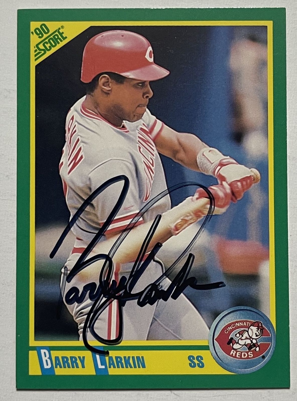 Barry Larkin Autographed 1990 Score Baseball Card - Cincinnati Reds - $25.00