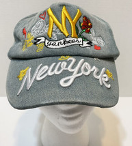 NY Yankees Womens Decorative Denim Ball Cap Embroidered Adjustable - £17.69 GBP