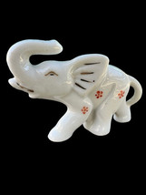 Vintage White Gold Porcelain Pottery Ceramic Elephant Figurine Made in Japan - £9.59 GBP