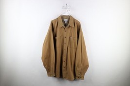 Vintage Carhartt Mens 2XLT Distressed Lined Canvas Button Shirt Jacket Jac Shirt - £63.26 GBP