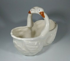 Takahashi San Francisco made in Japan Swans Hugging Double Sided Dish - £6.35 GBP