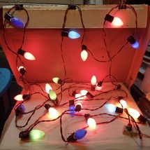 Christmas Lights Vintage GE Bulbs 25 Foot String Rare Radiant 60&#39;s Style... - $29.49
