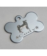 AKITA BONE SHAPE DOG ID TAG 3D DESIGN PERSONALISED ENGRAVED 2 SIZES 9 CO... - $20.00