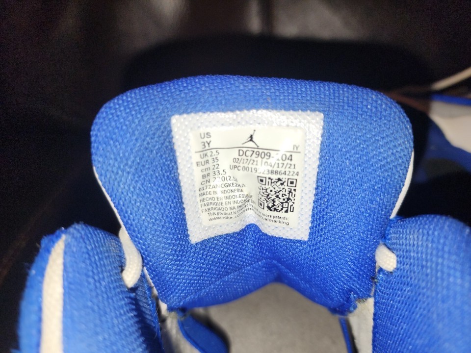 Nike Air Jordan Shoes ‘White/Hyper Royal’ DC7909-104 - Size 3Y Item image 2