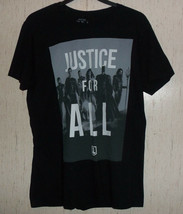 NWT DC Comics JUSTICE LEAGUE &quot;JUSTICE FOR ALL&quot; BLACK T-shirt   SIZE L - $23.33
