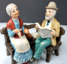 Vintage Picnic Sitting Couple Figurine Box 76 - £19.57 GBP