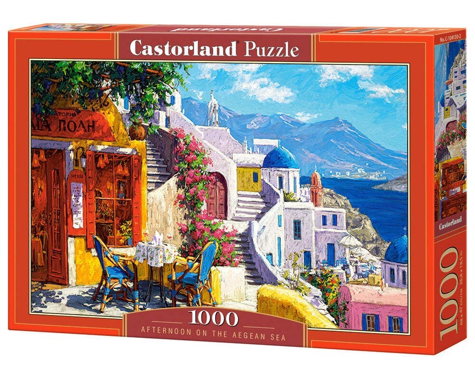 1000 Piece Jigsaw Puzzle, Afternoon on the Aegean Sea, Santorini, Greece, - $30.93