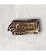 COACH Key Bag Charm Keychain Hangtag Tag Stitched Bronze Leather  - $214.55 MXN